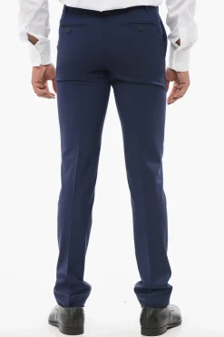 Sale Pantaloni in Lana Vergine Jacquard con Passanti Uomo Pantaloni