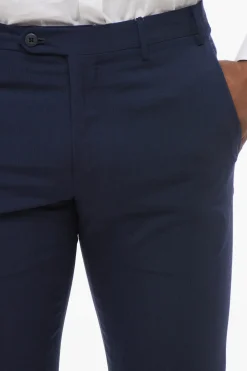 Sale Pantaloni in Lana Vergine Jacquard con Passanti Uomo Pantaloni