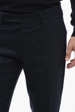 Fashion Pantaloni in Lana Vergine con Motivo Check Uomo Pantaloni