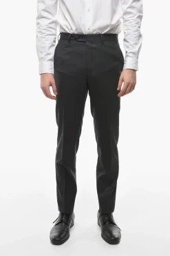 Pantaloni in Lana Vergine con Passanti>Corneliani New