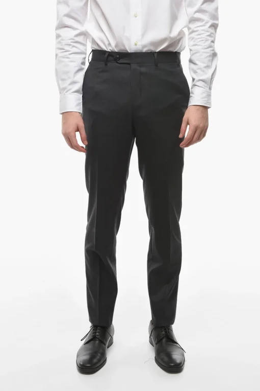 Pantaloni in Lana Vergine con Passanti>Corneliani New