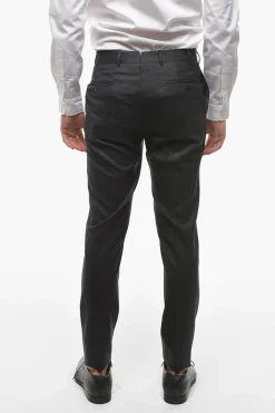 Pantaloni in Lana Vergine con Passanti>Corneliani New