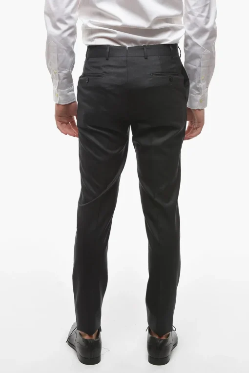 Pantaloni in Lana Vergine con Passanti>Corneliani New