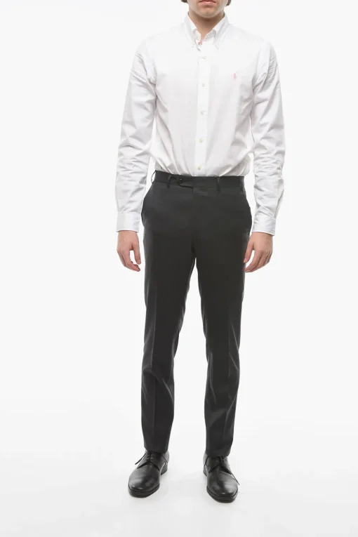 Pantaloni in Lana Vergine con Passanti>Corneliani New