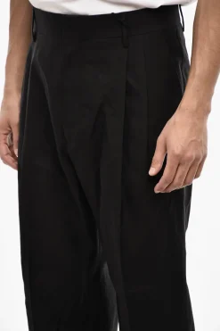 Pantaloni In Lana Vergine e Seta a Vita Bassa>Dsquared2 Clearance