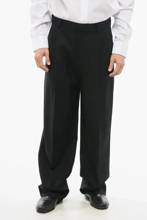 Pantaloni in Lana Vergine a 2 Pinces con Passanti>Versace Best