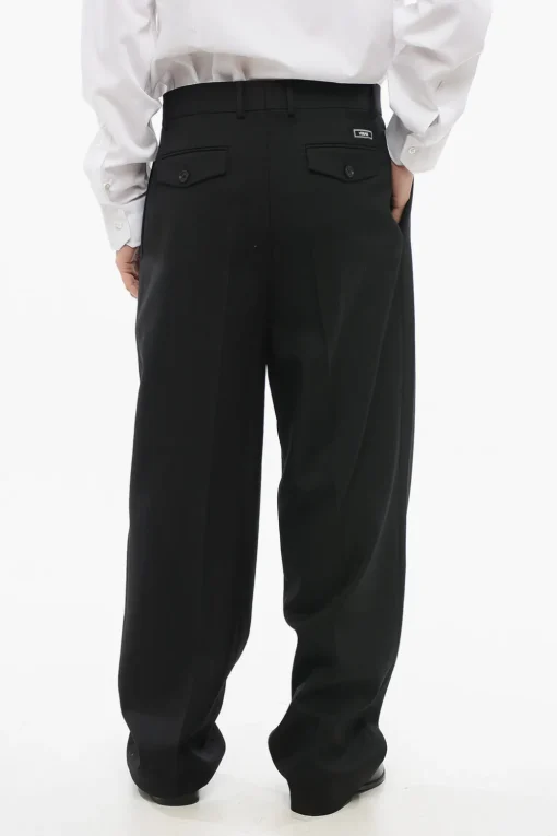 Pantaloni in Lana Vergine a 2 Pinces con Passanti>Versace Best