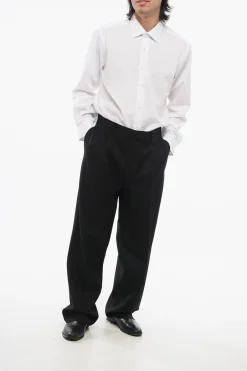 Pantaloni in Lana Vergine a 2 Pinces con Passanti></noscript>Versace Best