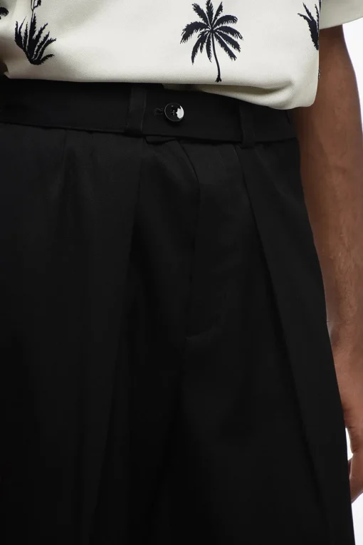 Fashion Pantaloni in Lana Vergine ad 1 Pince con Cintura Uomo Pantaloni