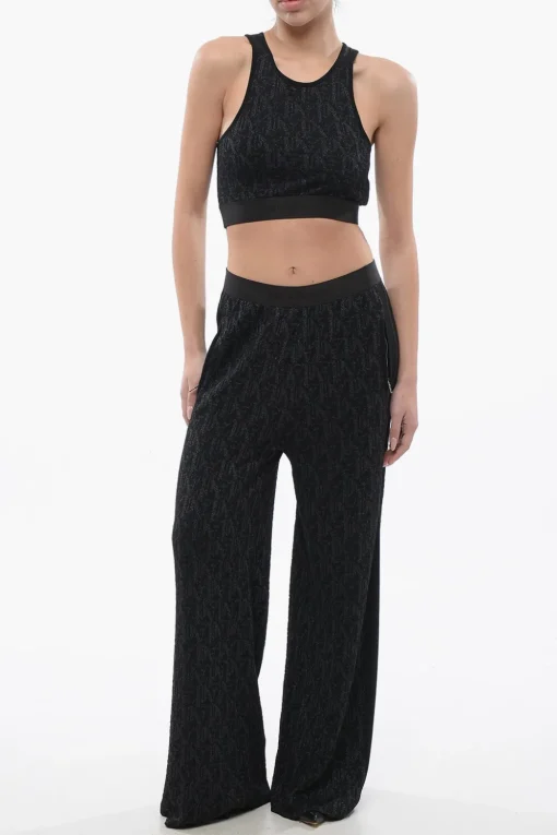 Pantaloni in Lurex Monogram con Elastico in Vita>Palm Angels Online