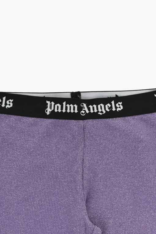 Pantaloni in Lurex Svasati a Costine con Banda Elastica Logata>Palm Angels Kids Clearance