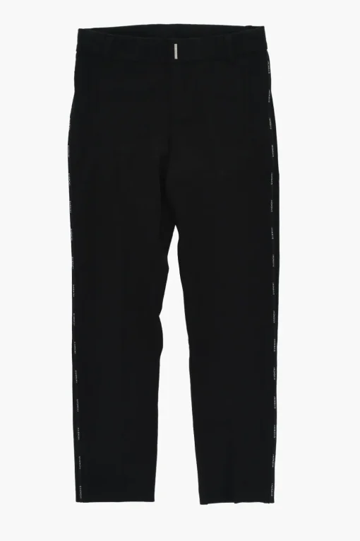 Fashion Pantaloni in Misto Cotone con Banda Laterale Logata Bambino Abbigliamento