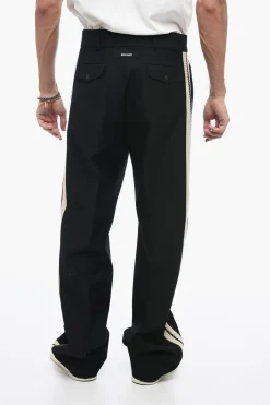 Outlet Pantaloni in Misto Cotone TAPE con Bande Laterali a Contrasto Uomo Pantaloni