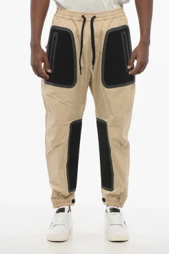 Pantaloni in Misto Cotone con Inserti in Tessuto Tecnico>Dsquared2 Fashion