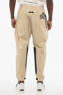 Pantaloni in Misto Cotone con Inserti in Tessuto Tecnico>Dsquared2 Fashion