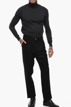 Pantaloni in Misto Lana a Doppia Pince></noscript>Santaniello Outlet