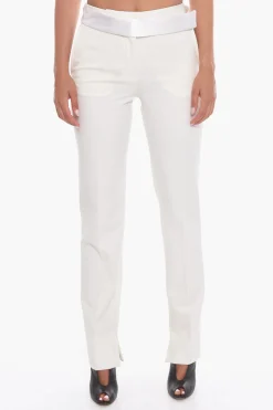 Pantaloni in Misto Lana a Una Pince con Cintura Satinata>Stella McCartney Outlet