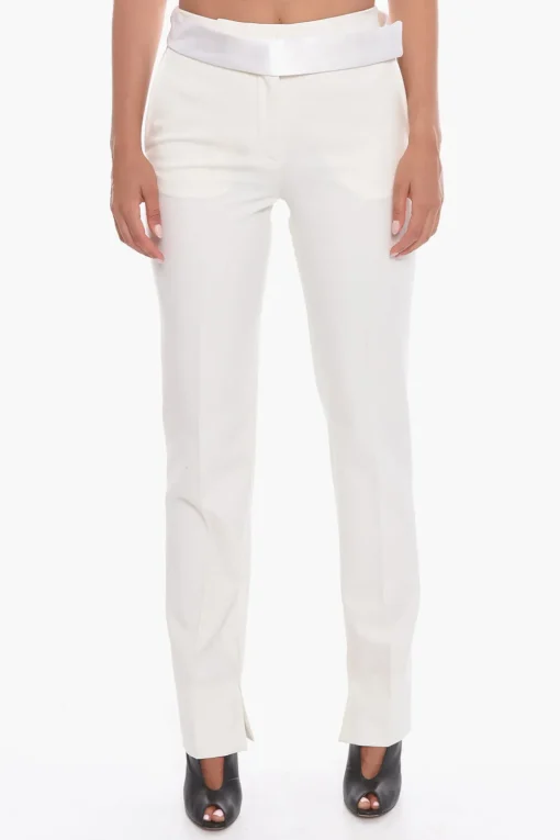 Pantaloni in Misto Lana a Una Pince con Cintura Satinata>Stella McCartney Outlet