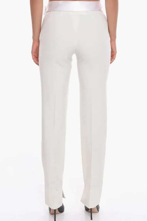 Pantaloni in Misto Lana a Una Pince con Cintura Satinata>Stella McCartney Outlet