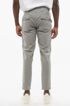 Pantaloni in Misto Lana a Tinta Unita con Passanti>Myths Sale