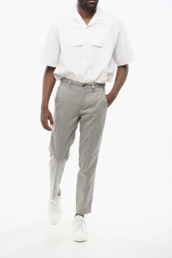 Pantaloni in Misto Lana a Tinta Unita con Passanti></noscript>Myths Sale