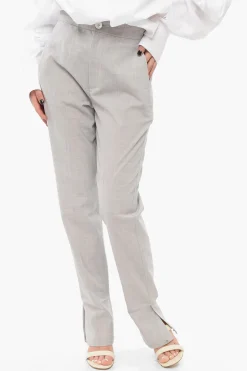 Best Pantaloni in Misto Lana con Spacchi sulle Caviglia Donna Pantaloni