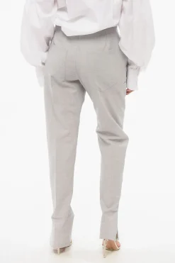 Best Pantaloni in Misto Lana con Spacchi sulle Caviglia Donna Pantaloni