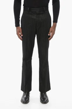 Fashion Pantaloni in Misto Lana Gessati in Lurex Uomo Pantaloni
