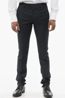 Pantaloni in Misto Lana Pin Check con Passanti>Corneliani Online