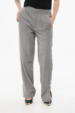 Outlet Pantaloni in Misto Lana Vergine ad 1 Pince Donna Pantaloni