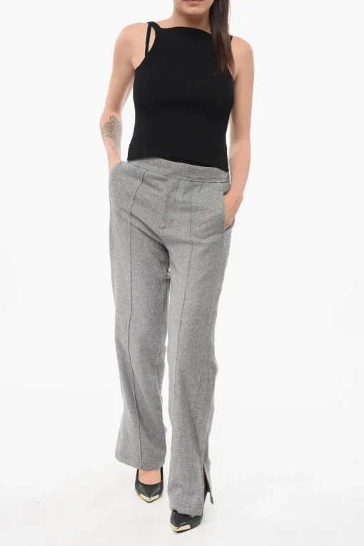Outlet Pantaloni in Misto Lana Vergine ad 1 Pince Donna Pantaloni