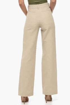 Fashion Pantaloni in Misto Lino e Cotone Donna Pantaloni