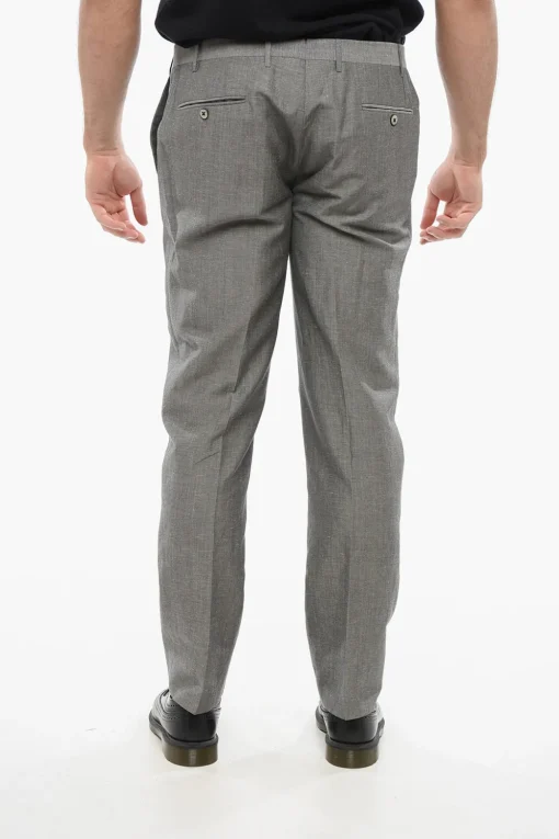 Pantaloni in Misto Lino Effetto Bouclè a Quattro Tasche>Corneliani Discount