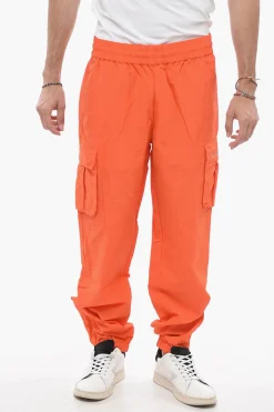 New Pantaloni in Nylon a Tinta Unita Uomo Pantaloni
