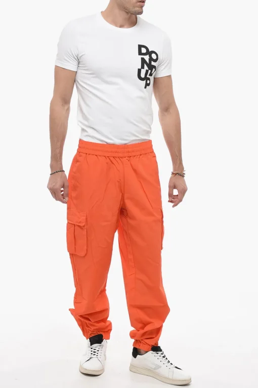 New Pantaloni in Nylon a Tinta Unita Uomo Pantaloni
