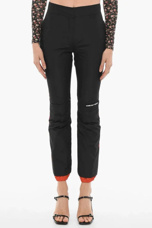 Outlet Pantaloni in Nylon con Zip alla Caviglia Donna Pantaloni