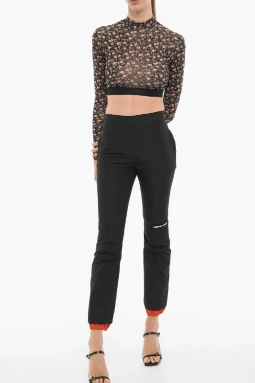 Outlet Pantaloni in Nylon con Zip alla Caviglia Donna Pantaloni