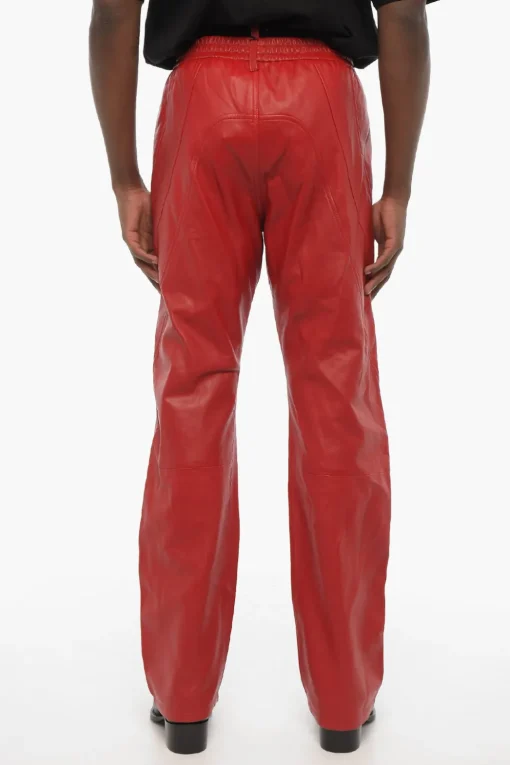 Pantaloni in Pelle con 2 Tasche ed Elastico in Vita>Dsquared2 Fashion