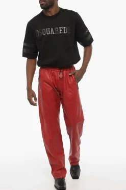Pantaloni in Pelle con 2 Tasche ed Elastico in Vita></noscript>Dsquared2 Fashion