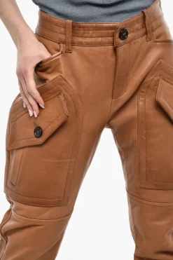 Pantaloni In Pelle Con Tasche Laterali></noscript>Dsquared2 Sale