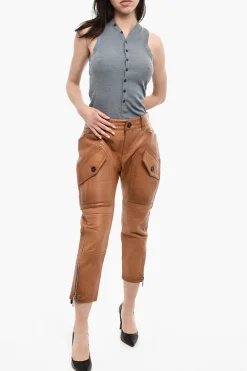 Pantaloni In Pelle Con Tasche Laterali></noscript>Dsquared2 Sale