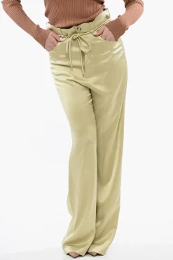Pantaloni in Raso a Gamba Ampia>Nanushka New