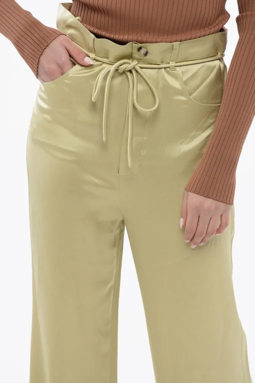 Pantaloni in Raso a Gamba Ampia>Nanushka New