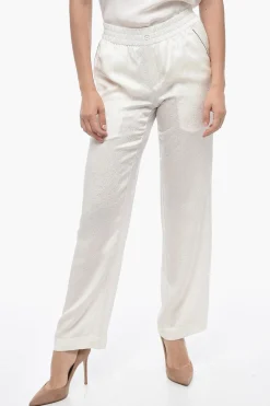 Pantaloni in Seta Jacquard con Elastico in Vita>Casablanca New