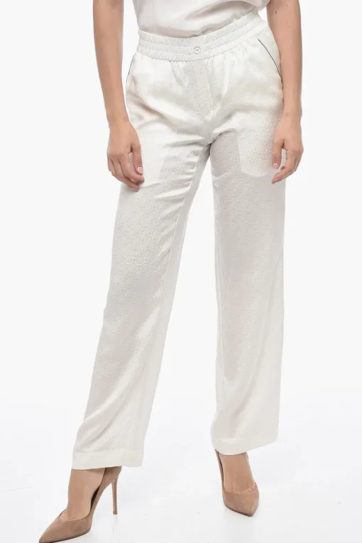 Pantaloni in Seta Jacquard con Elastico in Vita>Casablanca New