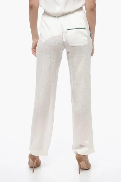 Pantaloni in Seta Jacquard con Elastico in Vita>Casablanca New