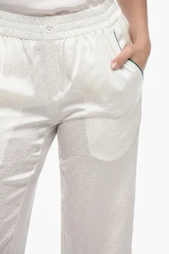 Pantaloni in Seta Jacquard con Elastico in Vita></noscript>Casablanca New