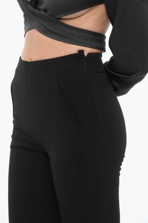Sale Pantaloni in Tinta Unita con Spacco alla Caviglia Donna Pantaloni