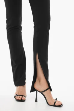 Sale Pantaloni in Tinta Unita con Spacco alla Caviglia Donna Pantaloni
