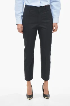 Sale Pantaloni in Twill di Cotone con Tapered Fit Donna Pantaloni
